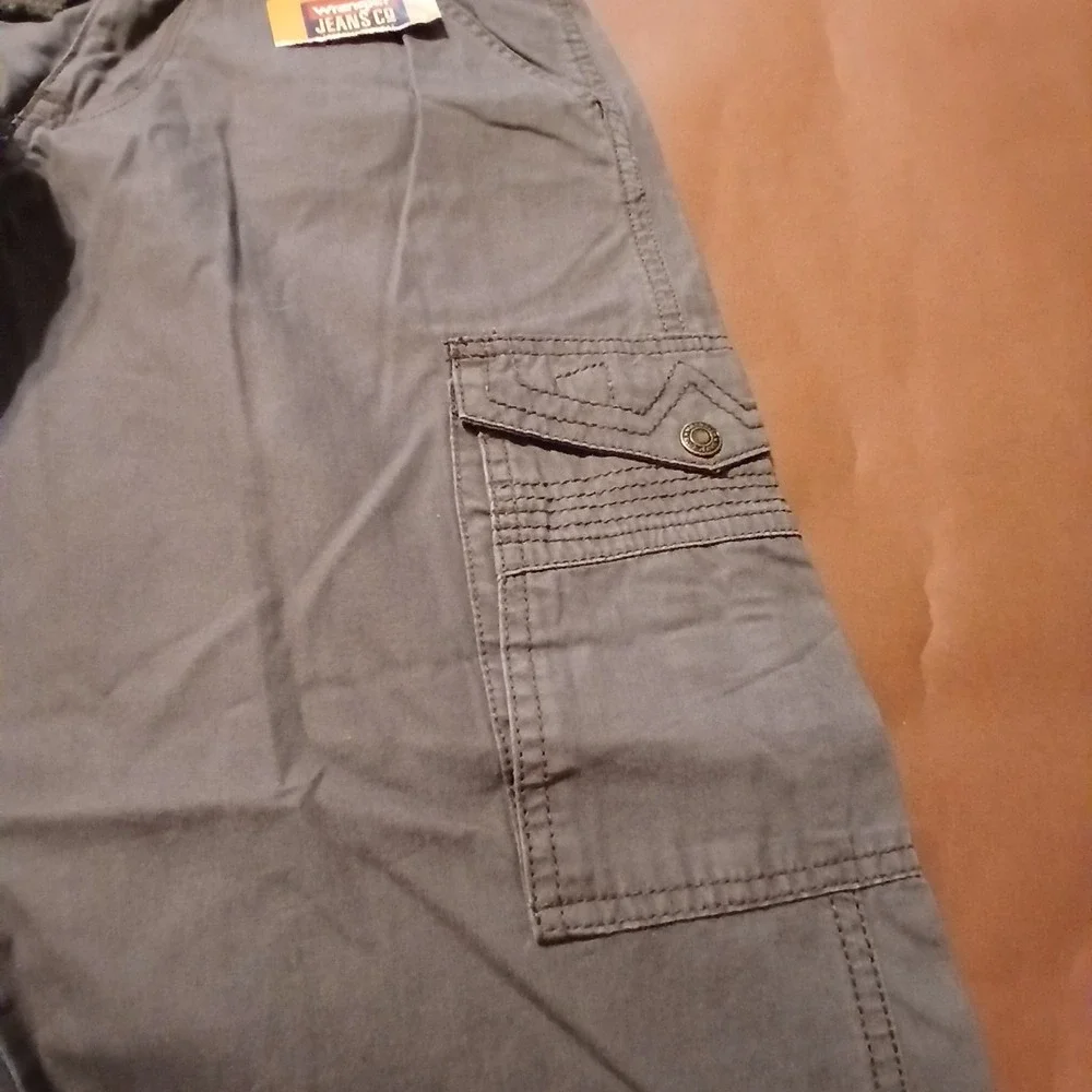 Wrangler Jeans Boy Youth 14 Husky Grey Adjustable Waist Cargo Pant
